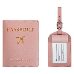 House of Quirk Luggage Tag and Passport Protector Set Plane Pouch Passport Suitcase Identification Leather Tag Luggage Bag-Pink-picture-22