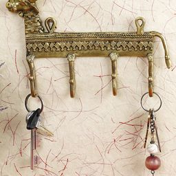 Bamboo Tree Jewels- Nandi Design Keys Wall Hook Gold & Black-16