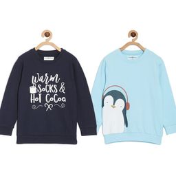 The Mom Store Pack Of 2 Cotton Full Sleeves Animal & Text Printed Sweatshirts - Multi Colour-picture-21