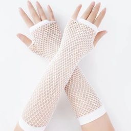 Tipy Tipy Tap Knitted Solid Fingerless Gloves - White-image-95