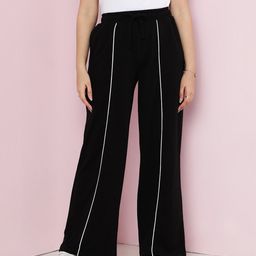 Lil Tomatoes Cotton Looper Taped Flared Track Pants - Black-image-33