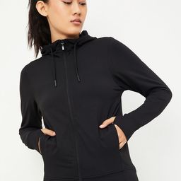 max Women Solid Hooded Bomber Jacket-image-60
