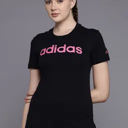 ADIDAS Brand Logo Print Pure Cotton Slim Fit T-shirt-image-21
