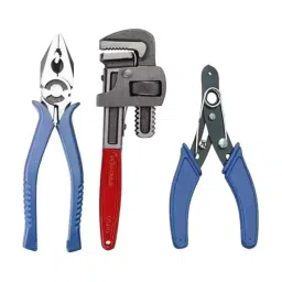 Agam Pipe Wrench, Lineman Plier and Wire Cutter Combo (Set of 3)-47