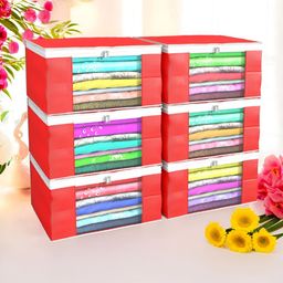 Aura Red Set of 6 Regular Multi-Utility Organisers-20