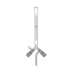 Biohall 100 ml Class A Burette With 3 Way Bore Screw Type PTFE Needle Valve Stopcock, BLS.B184.04-4