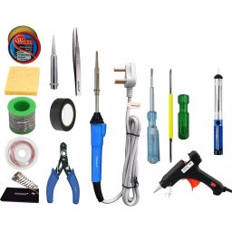 Fadman Basic Complete 14 In 1 Soldering Iron Kit Copper, Iron & Nickle Corded 25 W with Solder Wire, Cutter, Tester-11