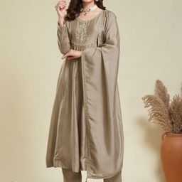 MOKOSH Women Woven Design Embroidered Kurta with Pyjama & Dupatta-46