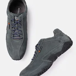 Woodland Men Round-Toe Leather Sneakers-image-73