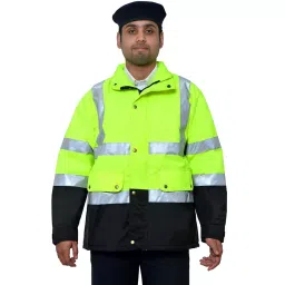 uniformer Winter Jacket High Visibility Unisex Green & Black XL-14