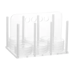 Supertek Clear Acrylic with Polycarbonate Posts Rack for 60 mm Petri Dishes, CH10935/3 (Pack of 2)-2