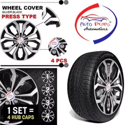 Auto Pearl Sil07 14 in 35.56 cm (14 Inch) ch PPress Type Wheel Cap ,Hubcap with Retention Ring SilverBlack Wheel Cover for ford Aspire (Set of 4)-image-75