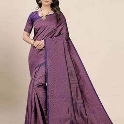 AMRUTKALA SAREES Ethnic Motifs Woven Design Zari Banarasi Saree with Blouse Piece-image-83