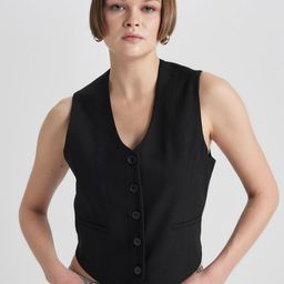 DeFacto V-Neck Woven Waistcoat-picture-47