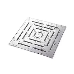 Elegant Casa 8x8 inch Square Stainless Steel Silver Wall Mount Over Curve Head Shower-9