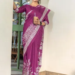 KALINI Floral Silk Blend Bagru Saree-image-11