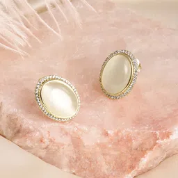 DressBerry Oval Studs Earrings-14