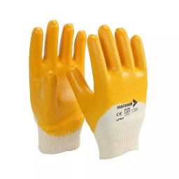 Mallcom Nitrile Dipped Gloves Yellow 228.6 mm(9 Inch), LPKY (Pack of 1 Pair)-image-0