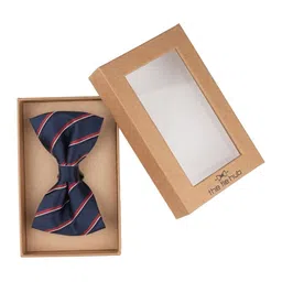 The Tie Hub Men Striped Microfiber Bow Tie-image-73