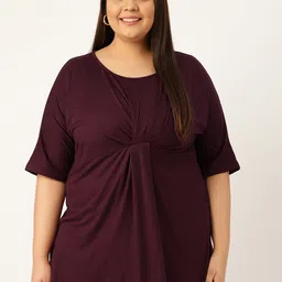 theRebelinme Plus Size Purple Empire Longline Top-45
