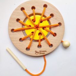 Simple Days Wooden Lacing Ring Sewing Activity Toy - Brown Orange-image-73