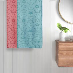 FABINALIV Set of 2 Multicolor Geometric Cotton Kids Bath Towels (110X60 cm)-image-90