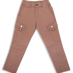 LEO Solid Slim Fit Stretchable Cargo Pant - Coral Pink-image-13