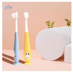 THE LITTLE LOOKERS Baby Toothbrush I Supersoft Bristles & Section Cup Base Tooth Brush for Kids/Babies/Toddlers - Yellow & Blue (Pack of 2)-image-93