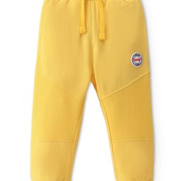 Babyhug Terry Knit Full Length Lounge Pant with Cut & Sew Design Solid Colour - Yellow-image-27