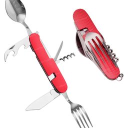 Bunie 6 in 1 Foldable Spoon Fork, Knife Set for TravelPack of 1 Red-picture-17