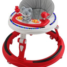 JoyRide Bounce Baby Walker 6-24 Months | 7 Level Height Adjustment Walker for Kids Boy and Girl with Integrated RGB Lights, Switchable Food & Musical Toy Tray | Premium Baby Activity Walker Red-image-91