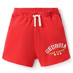 Pine Kids Looper Mid Thigh Shorts With Text Print - Red-image-66