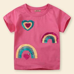 INCLUD Girls Printed Applique T-shirt-23
