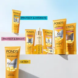 Ponds Set of 2 UVA UVB SPF55 PA++ Serum Boost Sunscreen with Niacinamide-C - 50 g each image 3