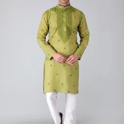 Seva Chikan Men Ethnic Motifs Chikankari Handloom Kurta-20