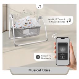 R for Rabbit Lullabies Plus The Auto Swing Baby Cradle with Remote Controller - Grey image 4