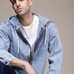 The Roadster Life Co. Oversized Hooded Trucker Pure Cotton Denim Jacket-image-53