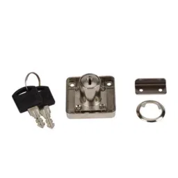 Hafele Stainless Steel Multipurpose Lock Kit For Drawers & Cabinet Shutters 22 mm Brown, 232.38.922-2
