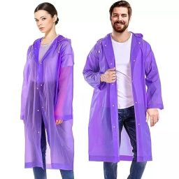 HACER EVA Hooded Type Top Button Closer Purple Raincoat Free Size for Unisex, EXRS05C-N-picture-6