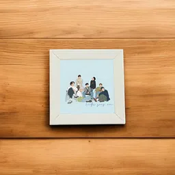 Anikmart White & Blue MDF Table Photo Frame-10