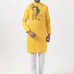 DEVOILER Men Ethnic Motifs Printed Regular Kurta with Pyjamas-18