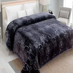 tundwal's Grey Ethnic Motifs Mink Heavy Winter Double Bed Blanket-image-98