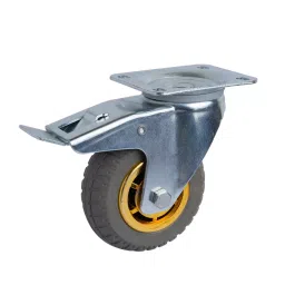 Muvall Elastic Rubber Castor Wheel With Pressed Mild Steel Castor Size 150 x 50 mm, PST B 150 50 ELRB-43