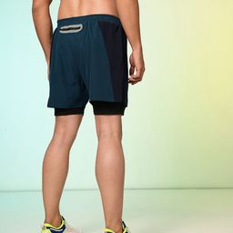 HRX by Hrithik Roshan Men Colourblocked Running Shorts with Inner Attached Tights image 5
