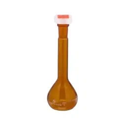 Supertek 5 ml Volumetric Flask Amber Color Class A Neck Size 7/16 with Interchangeable Glass and Super Stopper, USP Certificate, 74.419.0005N (Pack of 2) image 3
