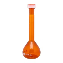 Supertek 50 ml QR Coded Volumetric Flask Amber Color Wide Mouth Class A with Interchangeable Glass and Super Stopper, USP Certificate, 74.439.0050QR (Pack of 2) image 2