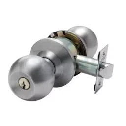 OZONE Knob Lock with Key Operation & Push Button 70 mm Satin Stainless Steel Finish, OCKL-11N-70-57