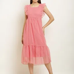 Moda Rapido Women Self Design Fit & Flare Midi Dress-picture-18