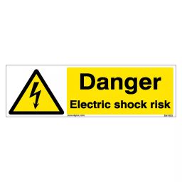 SUNSIGNS  Danger Electric Shock Risk Signages Size 600x200 mm HP Print + Vinyl + Sun Board, SN0180-image-21