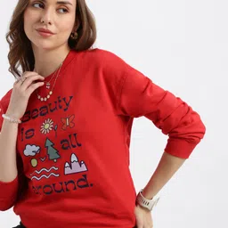 Grit and Flair Women Printed Sweatshirt-image-57